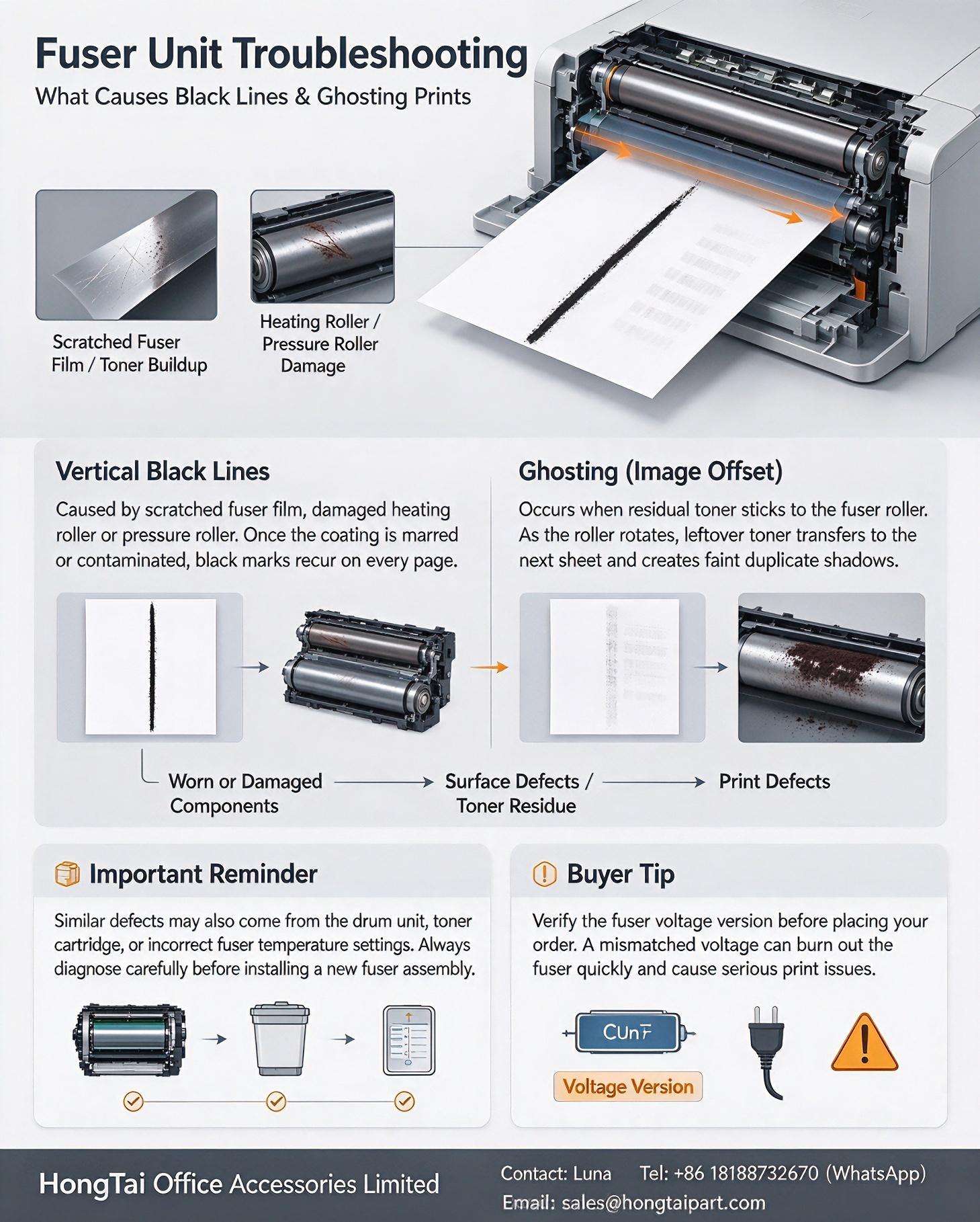 Derniers blogs de l'entreprise sur Fuser Unit Troubleshooting: What Causes Vertical Black Lines & Ghosting on Laser Prints