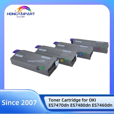 acheter Cartouche de toner couleur compatible CMYK 45396213 45396214 45396215 45396216 Pour le kit de toner d'imprimante OKI ES7470 ES7480 ES7460 fabrication en ligne
