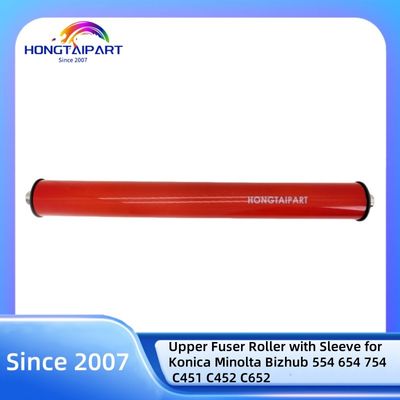 Rouleau de fusion supérieur avec manchon pour Konica Minolta Bizhub 554 654 754 C451 C452 C652 Copieur couleur Rouleau chauffant HONGTAIPART