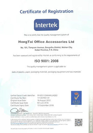 Chine HongTai Office Accessories Ltd certifications
